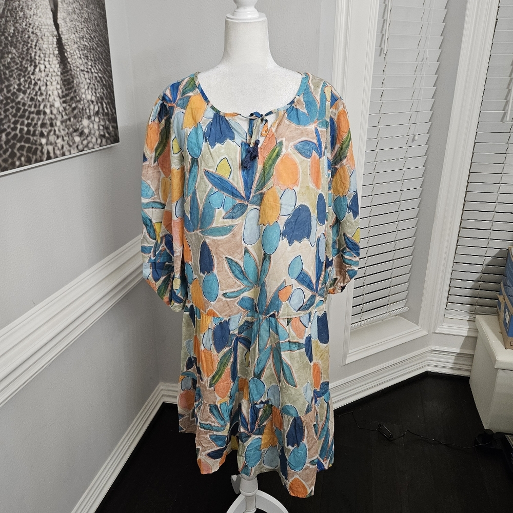 NIC+ZOE Citrus Grove Floral-Print Shift Dress size 1X New NWT - Picture 5 of 11